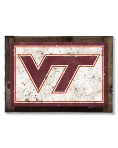 Virginia Tech Wall Art, NCAA Rustic Metal Sign, Optional Rustic Wood Frame, College Teams, Mascots, and Sports