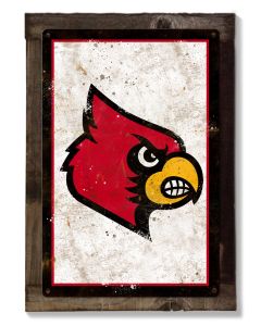 Cardinals Wall Art, NCAA Rustic Metal Sign, Optional Rustic Wood Frame, College Teams, Mascots, and Sports
