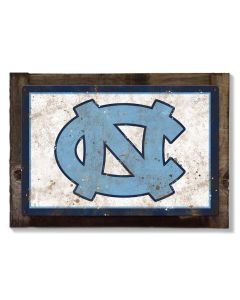 North Carolina Tar Heels Wall Art, NCAA Rustic Metal Sign, Optional Rustic Wood Frame, College Teams, Mascots, and Sports
