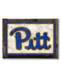 Pittsburg Panthers Wall Art, NCAA Rustic Metal Sign, Optional Rustic Wood Frame, College Teams, Mascots, and Sports