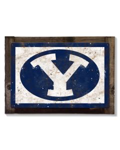 BYU Cougars Wall Art, NCAA Rustic Metal Sign, Optional Rustic Wood Frame, College Teams, Mascots, and Sports