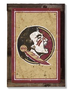 Florida State Seminoles Wall Art, NCAA Rustic Metal Sign, Optional Rustic Wood Frame, College Teams, Mascots, and Sports