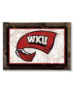WKU Wall Art, NCAA Rustic Metal Sign, Optional Rustic Wood Frame, College Teams, Mascots, and Sports