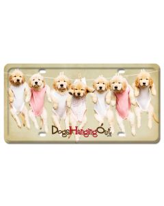 Seven Dogs License Plate, Anilmals, SATIN , 12 X 6 Inches