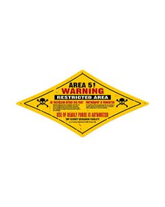 Area 51, Other, Diamond Metal Sign, 24 X 12 Inches