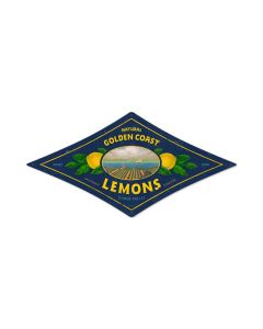 Golden Coast Lemons, Food and Drink, Diamond Metal Sign, 22 X 14 Inches