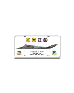 F-117A Nighthawk, Street Signs, License Plate, 6 X 12 Inches