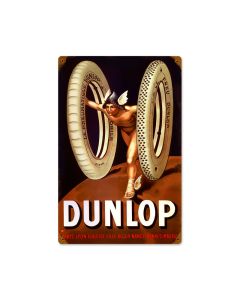 Dunlop God, Automotive, Vintage Metal Sign, 12 X 18 Inches