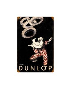 Dunlop Clown, Automotive, Vintage Metal Sign, 12 X 18 Inches