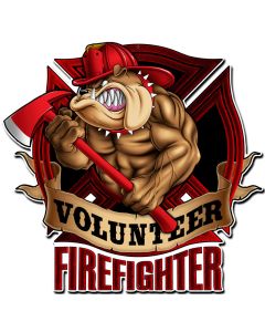 Firefighter Bulldog, Licensed Products/Erazorbits, PLASMA , 18 X 18 Inches