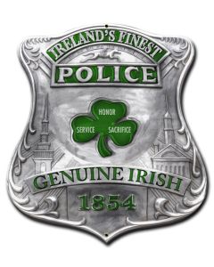 IRELAND'S FINEST POLICE SHIELD, Licensed Products/Erazorbits, PLASMA, 14 X 16 Inches