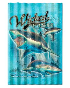 SHARKS WICKED FISH CORRUGATED, Featured Artists/Erazorbits, Corrugated, 16 X 24 Inches