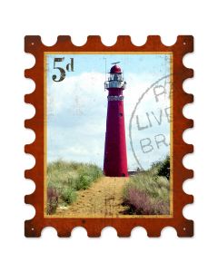 Light House, Home and Garden, Stamp Metal Sign, 15 X 18 Inches