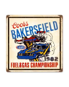 Bakersfield Coors, Automotive, Vintage Metal Sign, 12 X 12 Inches