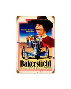 Bakersfield Baca, Automotive, Vintage Metal Sign, 18 X 12 Inches