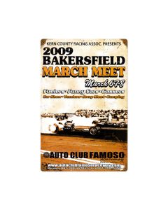 Bakersfield March Meet 2009, Automotive, Vintage Metal Sign, 12 X 18 Inches