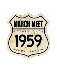 March Meet 1959, Automotive, Shield Metal Sign, 15 X 15 Inches