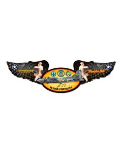 Memphis Belle, Aviation, Winged Oval Metal Sign, 10 X 35 Inches