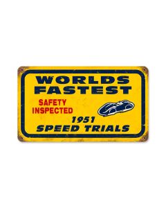 Bonneville Speed Trials, Automotive, Vintage Metal Sign, 14 X 8 Inches