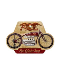 Ace, Motorcycle, Custom Metal Shape, 17 X 12 Inches