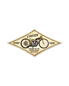 Crexin, Motorcycle, Diamond Metal Sign, 22 X 14 Inches