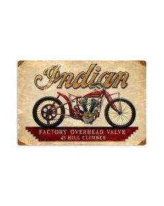 Indian Hillclimber, Motorcycle, Vintage Metal Sign, 18 X 12 Inches