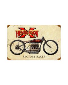 Henderson X, Motorcycle, Vintage Metal Sign, 18 X 12 Inches
