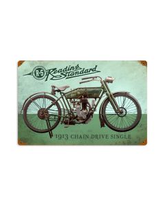 Reading Standard, Motorcycle, Vintage Metal Sign, 18 X 12 Inches