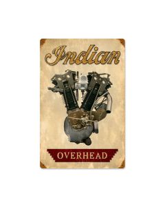 Indian Engine, Motorcycle, Vintage Metal Sign, 12 X 18 Inches