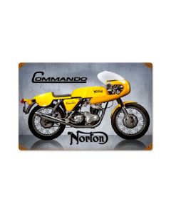 Commando, Motorcycle, Vintage Metal Sign, 18 X 12 Inches