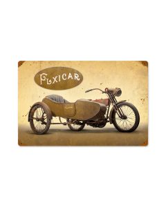 Flexicar, Motorcycle, Vintage Metal Sign, 18 X 12 Inches