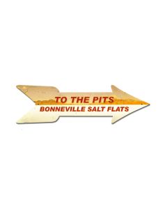 To The Pits, Automotive, Custom Metal Shape, 27 X 8 Inches