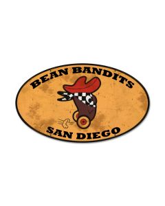 Bean Bandits, Automotive, Oval Metal Sign, 24 X 14 Inches