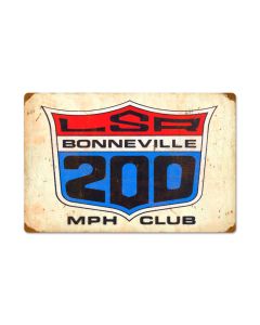 LSA 200MPH Club, Automotive, Vintage Metal Sign, 24 X 16 Inches