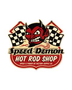 Speed Demon HRShop, Automotive, Shield Metal Sign, 27 X 24 Inches