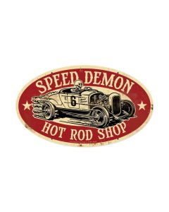 Speed Demon HRShop Oval, Automotive, Oval Metal Sign, 24 X 14 Inches