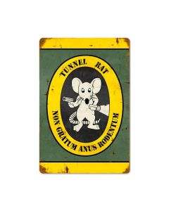 Tunnel Rat, Allied Military, Vintage Metal Sign, 18 X 12 Inches