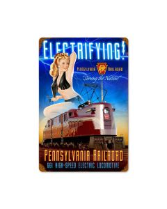 Pennsylvania Electric, Pinup Girls, Vintage Metal Sign, 18 X 12 Inches