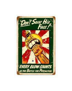 Every Blow Counts, Allied Military, Vintage Metal Sign, 18 X 12 Inches