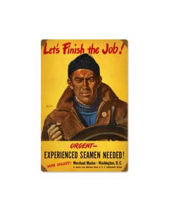 Finish The Job, Allied Military, Metal Sign, 12 X 18 Inches