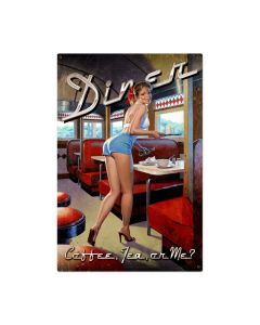 Diner, Pinup Girls, Metal Sign, 24 X 36 Inches