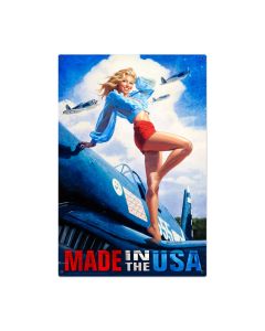 Made in the USA, Pinup Girls, Metal Sign, 24 X 36 Inches