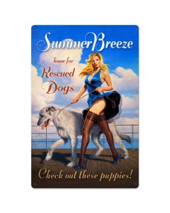 Summer Breeze, Pinup Girls, Metal Sign, 24 X 36 Inches