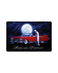 Moonlight Serenade, Pinup Girls, Metal Sign, 18 X 12 Inches