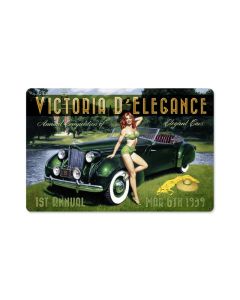 Victoria D Elegance, Pinup Girls, Metal Sign, 18 X 12 Inches