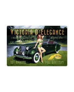 Victoria D Elegance, Pinup Girls, Metal Sign, 36 X 24 Inches
