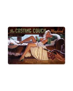 Casting Couch, Pinup Girls, Metal Sign, 18 X 12 Inches