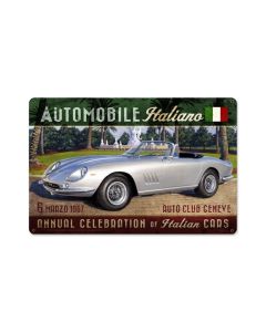 Automobile Italiano Large, , Vintage Metal Sign, 36 X 24 Inches