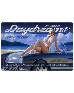 Daydreams Car Show Xl, Licensed Products/American Beauties by Greg Hildebrandt, SATIN METAL SIGN , 36 X 24 Inches