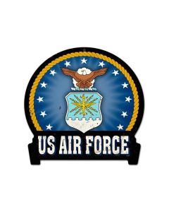 Air Force, Allied Military, Round Banner Metal Sign, 16 X 15 Inches